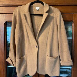 Tan J.Crew Knitted Blazer